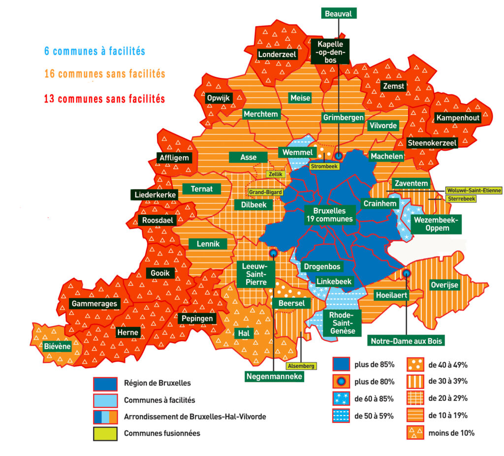 carte de Bruxelles élargie aux communes de la périphérie
