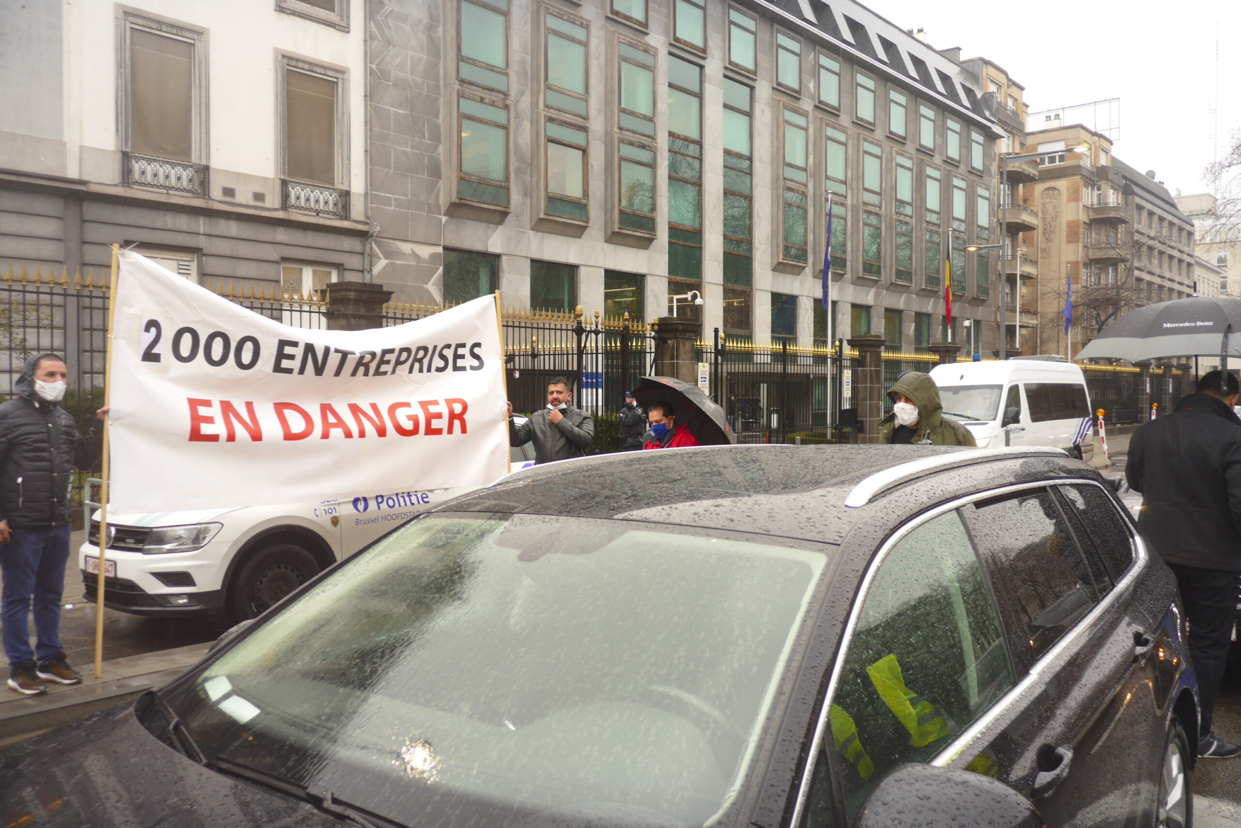 Manif chauffeurs LVC/UBER sur la petite ceinture