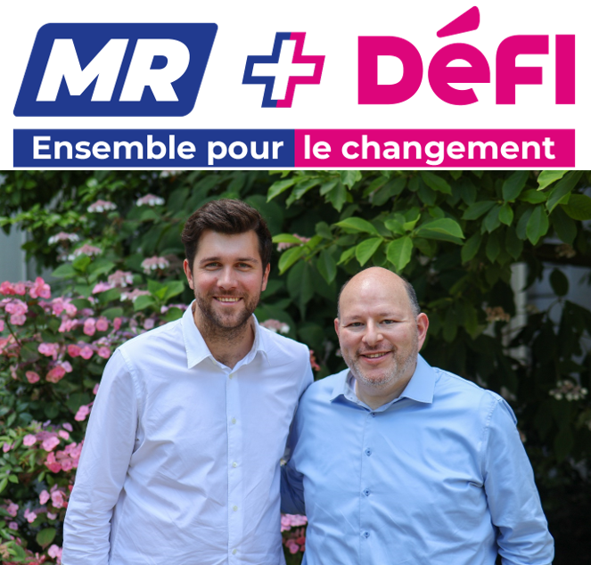 Logo MR+DéFI avec photo de Cédric Pierre-De Permentier et Marc Loewenstein